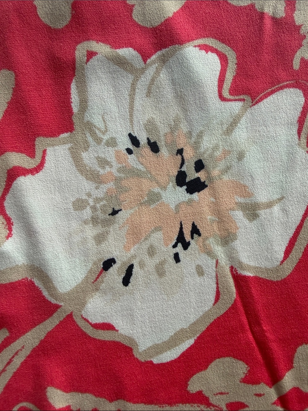 KARL LAGERFELD PARIS Coral Pink Floral Twist Neck Sleeveless Blouse Size Medium - Picture 8 of 11